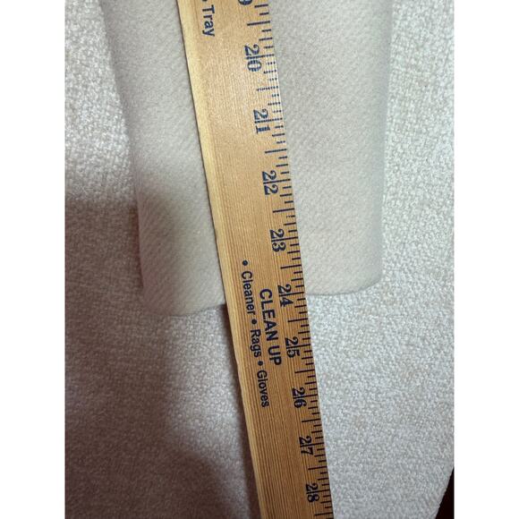 Lafayette 148 Women 10 Cream Button Front Wool Blend Long Sleeve Tailored Blazer - Picture 5 of 7